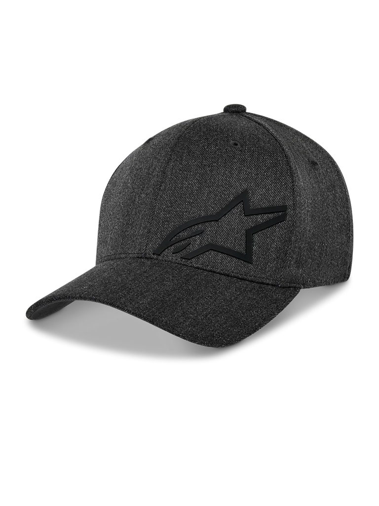 Alpinestars Corp Shift Multi Hat, Baseball Cap, Dark Grey Heather, Black 3D Astars Logo, Structured Crown, Curved Bill, Stretch Twill Fabric, Casual Motorsport Lifestyle Headwear