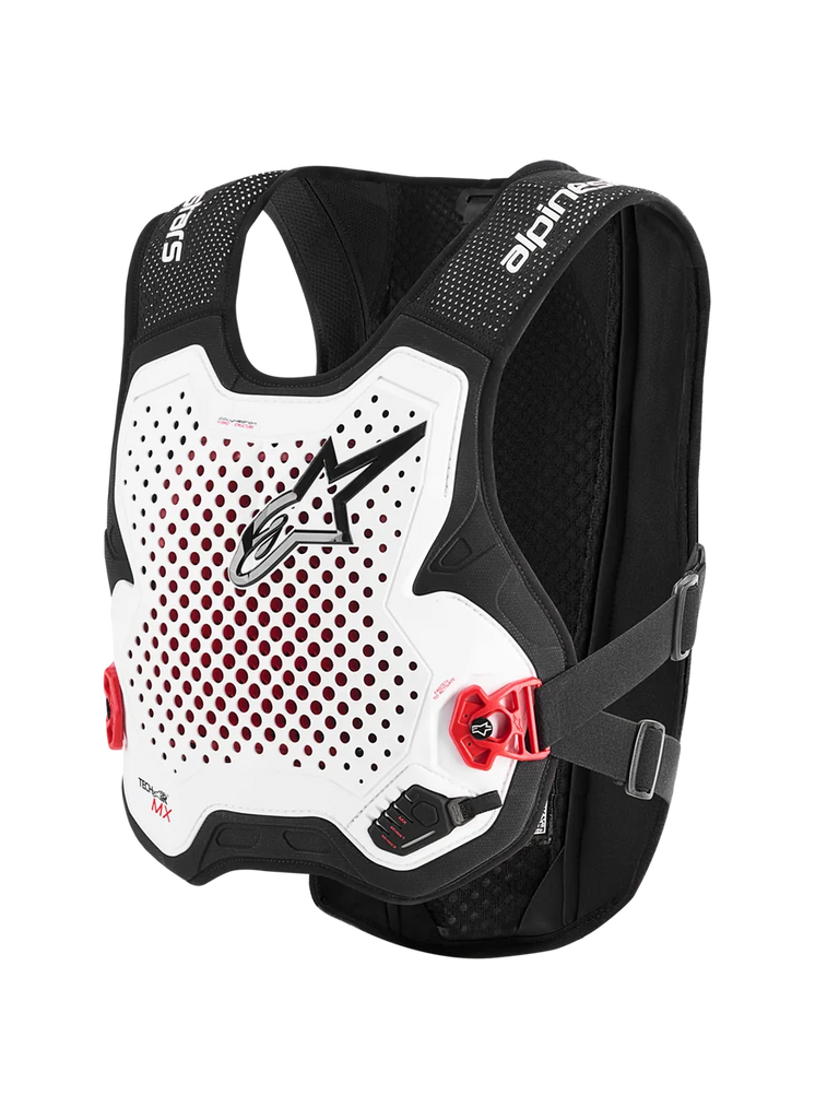 Alpinestars Tech-Air MX System, Motocross Airbag System, White and Black, CE-certified off-road protection vest with Nucleon PLASMA back protector
