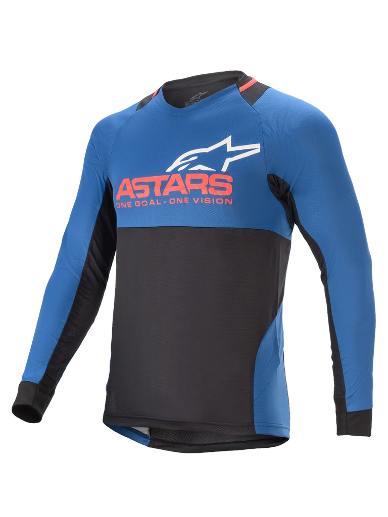 Alpinestars Drop 8.0 Jersey - Long Sleeve 2XL / Mid Blue/Bright Red