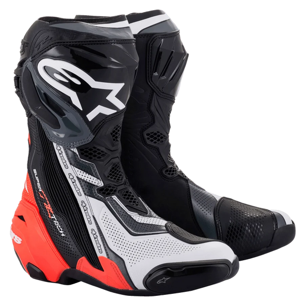 Alpinestars Supertech R Vented Boots 45 / Black/Red Fluo/White/Gray