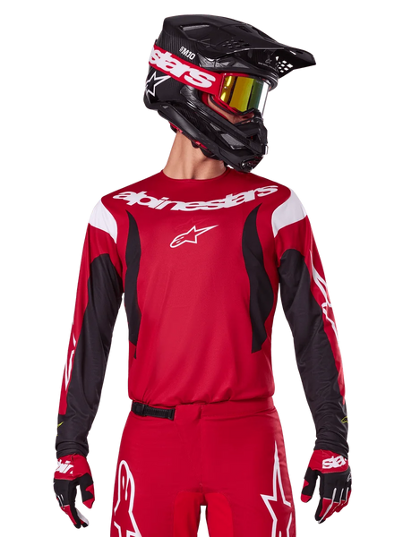 Alpinestars 2025 Fluid Haul Jersey and 2025 Fluid Haul Gear Set, Men's Motocross Racing Apparel, Bright Red and Black