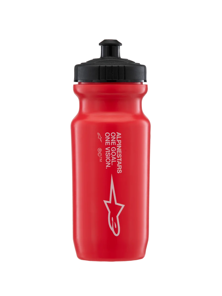Alpinestars Ogov 20oz Water Bottle, Red and Black, BPA-free plastic with hands-free valve for MTB trail cycling.