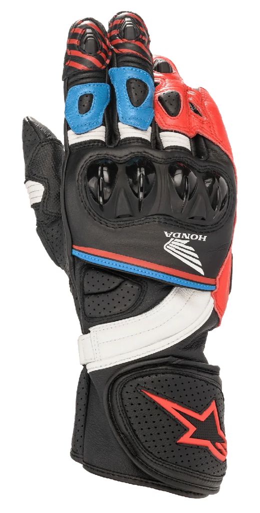Alpinestars Honda GP Plus R V2 Gloves 2XL / Black/Bright Red/Blue