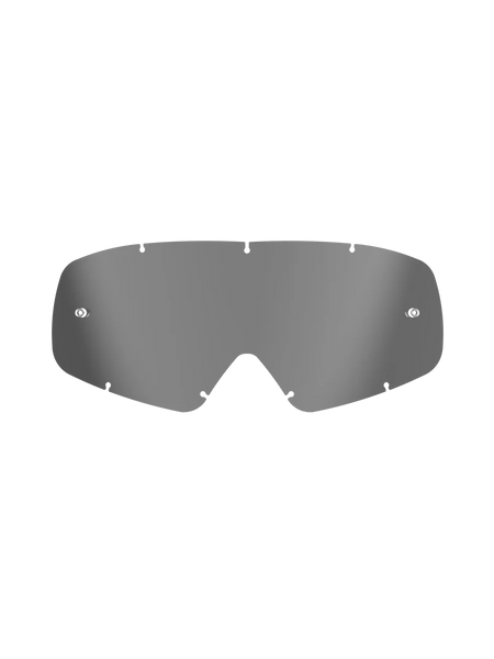 Alpinestars Vision Youth Mirror Lens, Goggle Accessory, Mirror Silver, reflective gray polycarbonate replacement lens with integrated tear-off posts and attachment notches, designed for youth motocross goggles