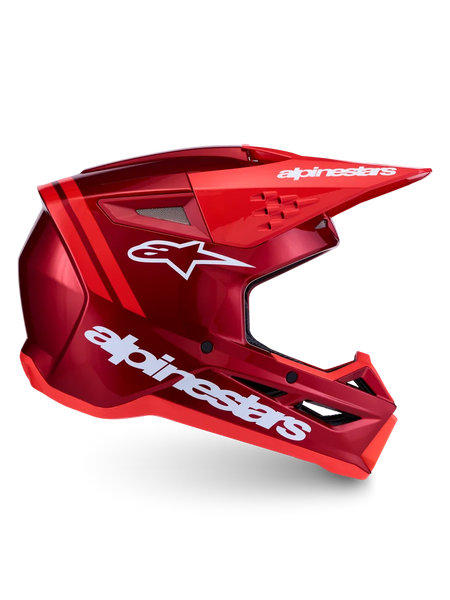 Alpinestars SM3 Radium Motocross Helmet, Red and White, lightweight polymer shell with advanced ventilation.