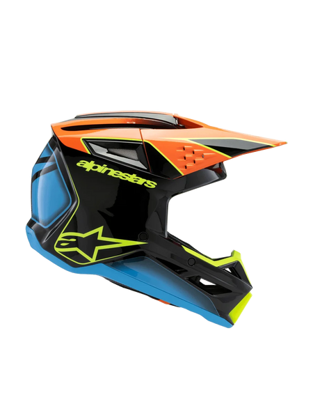 Alpinestars SM3 Youth Fray Helmet ECE06/DOT YM / Black/Orange/Yellow Fluo Glossy