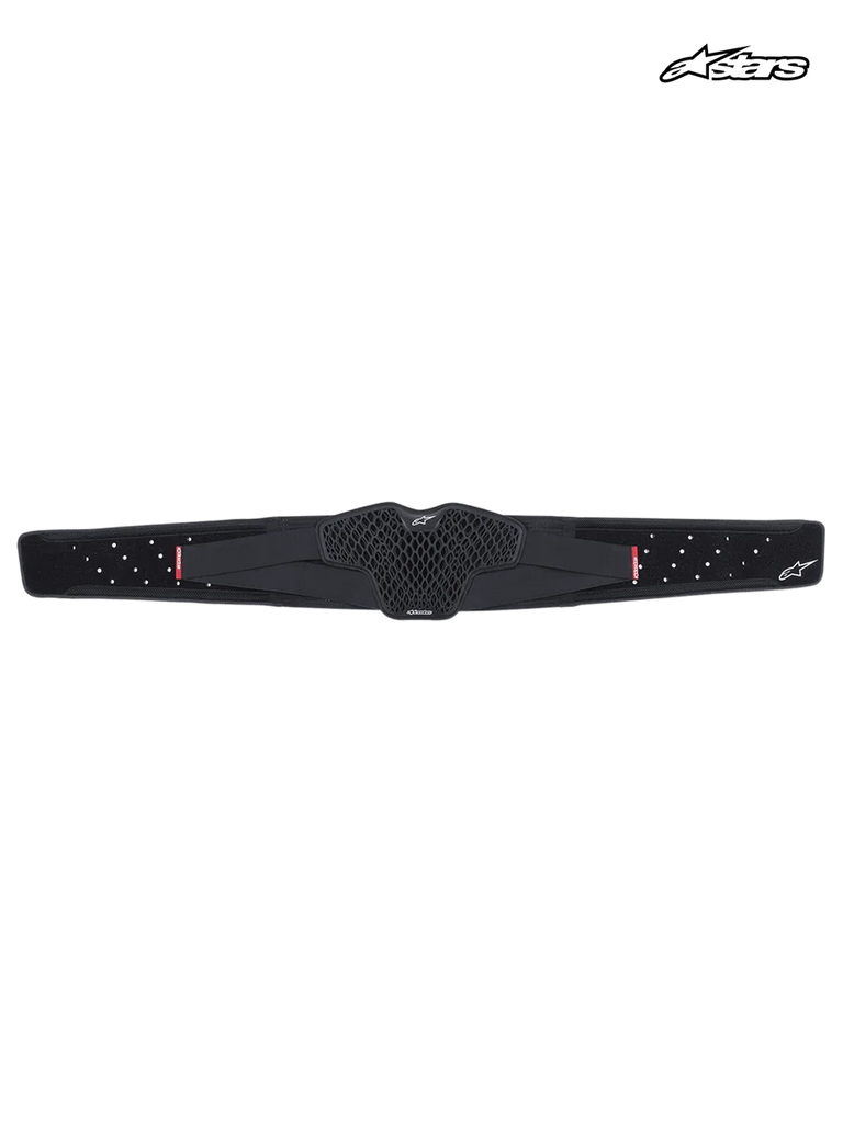 Alpinestars Sequence Kidney Belt, off-road and enduro motorcycle kidney belt, black, featuring a flexible TPR cell structure and perforated waist straps for enhanced ventilation