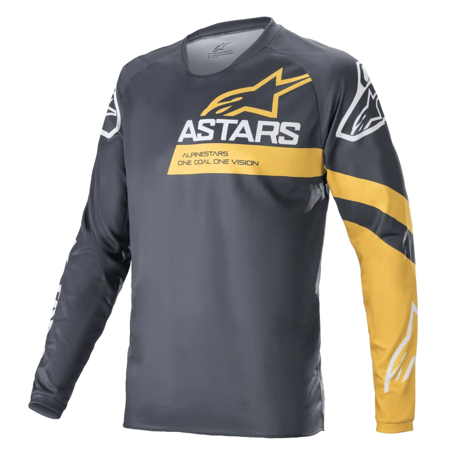 Alpinestars Racer V3 Jersey - Long Sleeve 2XL / Anthracite/Sulphur Yellow