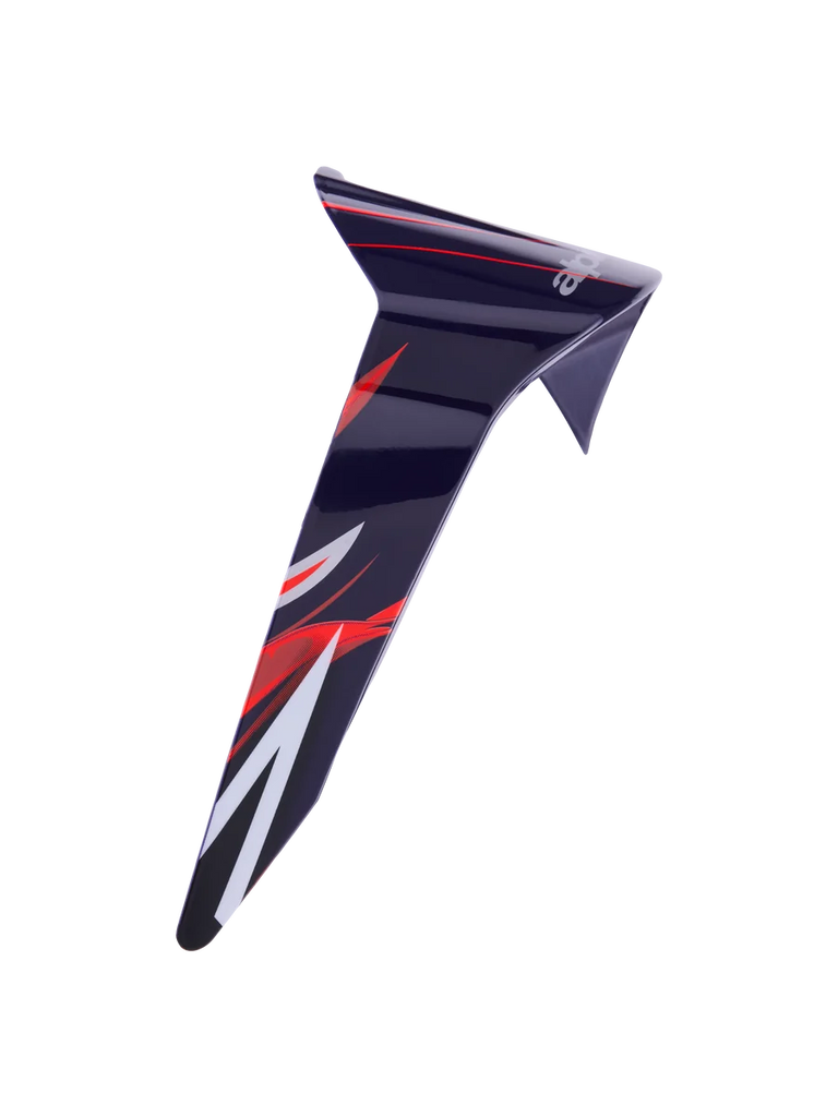 Alpinestars Supertech R10 Flyte Standard Spoiler, Helmet Accessory, Purple Red Glossy with red and white graphics, sleek aerodynamic replacement part for racing helmets, high-gloss finish