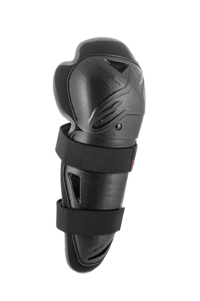 Alpinestars Bionic Action Knee Protector, Black, Single Left-Side Guard, Hard Shell Protection with Dual Elasticated Straps, Motocross and Off-Road Impact Protection, Vented Ergonomic Design with Cushioned Padding