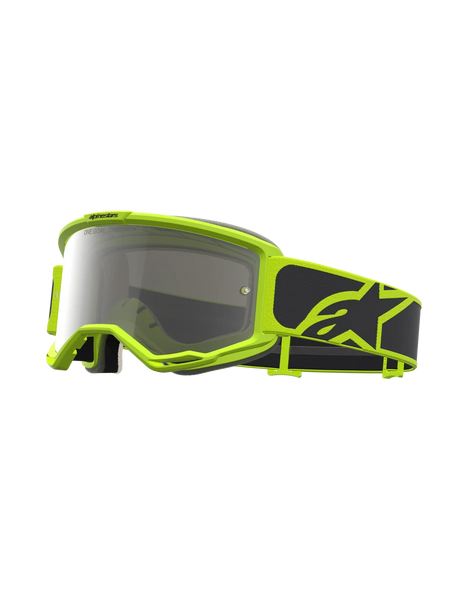 Alpinestars Vision 5 Rora Goggles, Black and Yellow Fluo Motocross Goggles with a Mirror Silver lens and RAM-AIR ventilation.