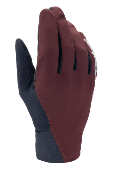 Alpinestars A-Dura Thermal Gloves, MTB Winter Gloves, Dark Burgundy and Black, featuring a wind-blocking outer shell and neoprene cuff, white logo detail, thermal insulation for cold weather riding