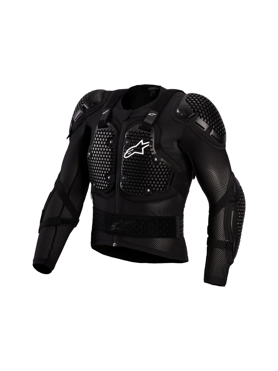 Alpinestars Bionic Action V3 Protection Jacket, black and white motocross body armor with CE Level 1 A-Morph protectors.