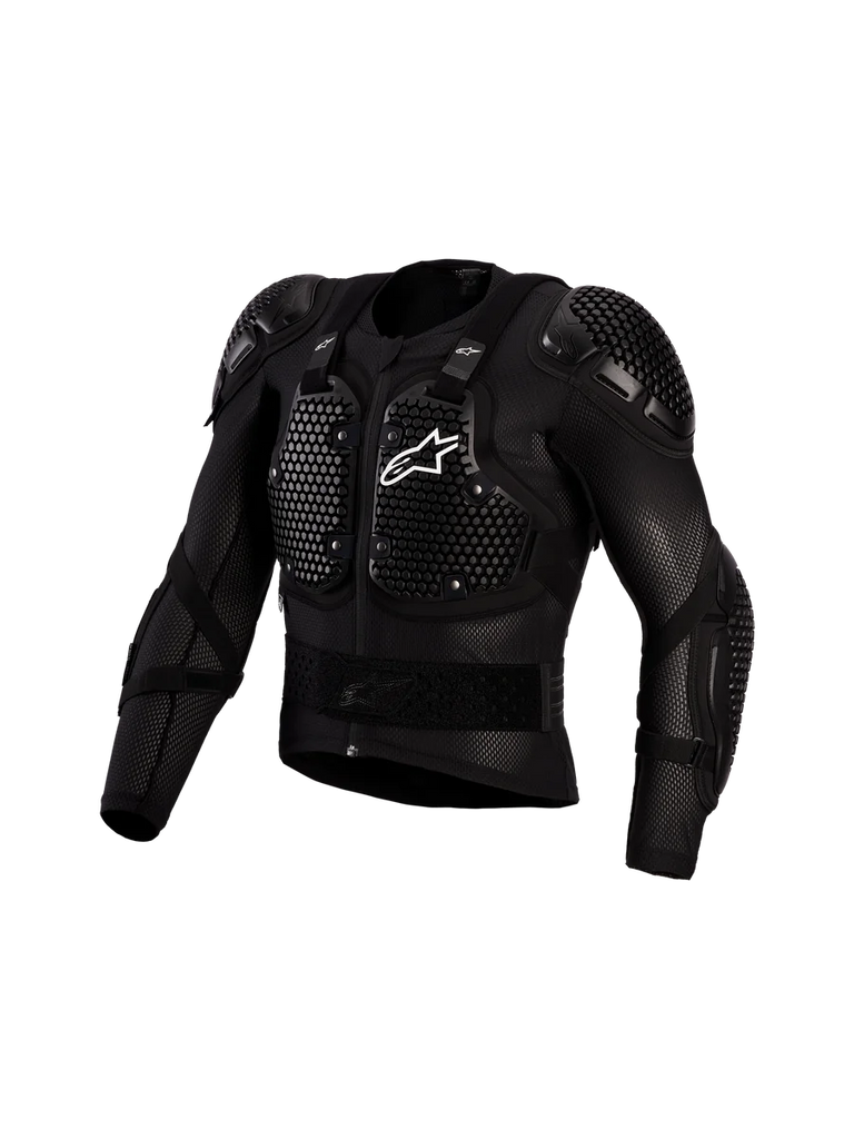 Alpinestars Bionic Action V3 Protection Jacket, black and white motocross body armor with CE Level 1 A-Morph protectors.