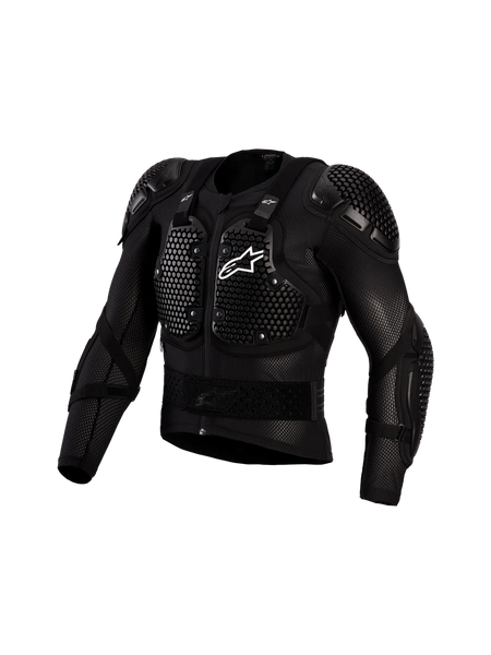 Alpinestars Bionic Action V3 Protection Jacket, black and white motocross body armor with CE Level 1 A-Morph protectors.