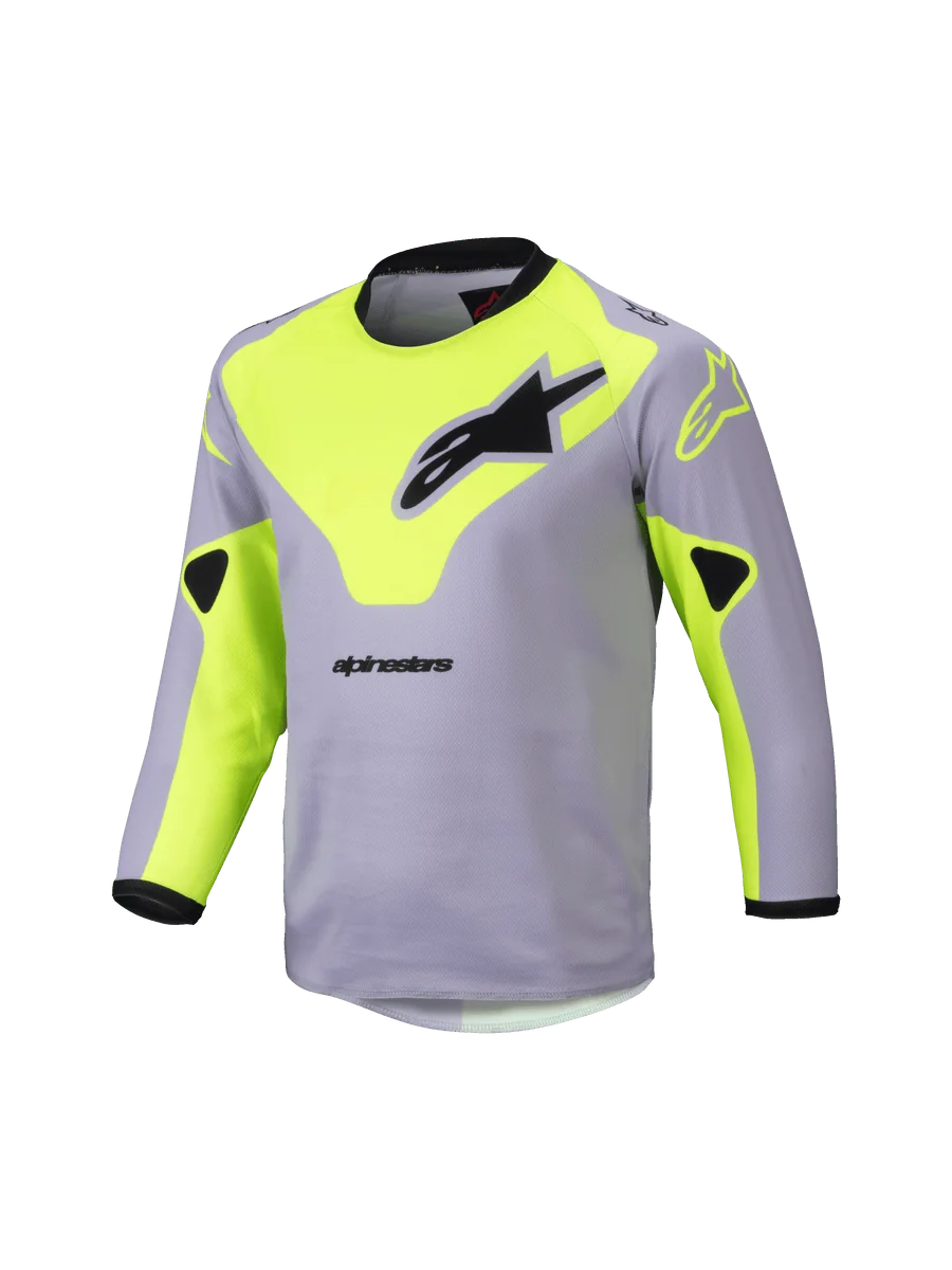 Alpinestars 2025 Kids Racer Veil Jersey XS / Gray/Yellow Fluo
