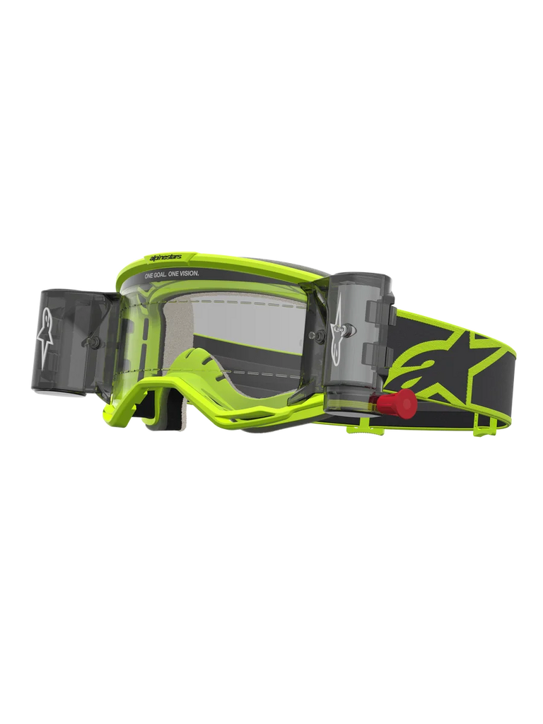 Alpinestars Vision 5 Rora Roll Off Motocross Goggles, Yellow Fluo and Black, clear lens with integrated film system.
