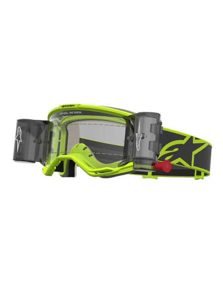 Alpinestars Vision 5 Rora Roll Off Motocross Goggles, Yellow Fluo and Black, clear lens with integrated film system.