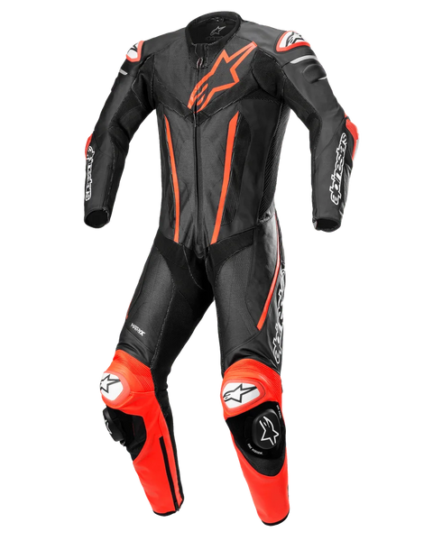 Alpinestars Fusion 1-Piece Leather Suit 58 / Black/Red Fluo
