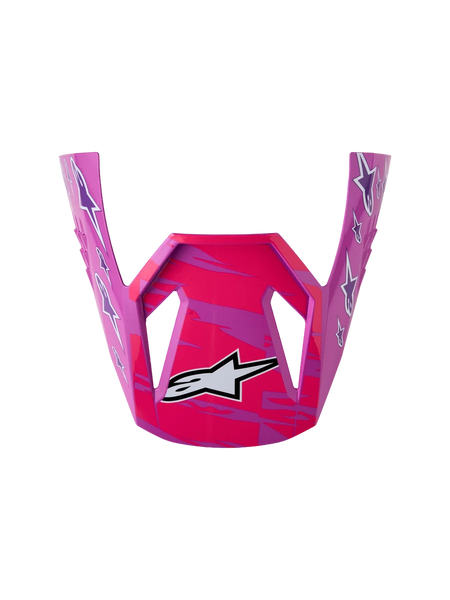 Alpinestars SM3 Youth Falcon Visor, glossy purple and pink fluo plastic replacement for youth motocross helmets.
