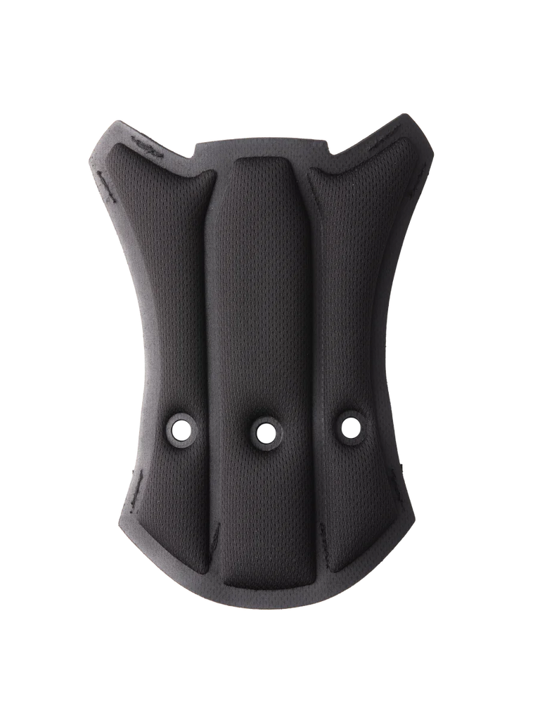 Alpinestars S-M7 Ear Pads Set, Black replacement helmet padding, featuring three ventilation holes and a textured mesh surface, curved ergonomic shape for motocross and off-road helmets