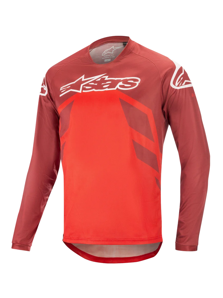 Alpinestars Racer V2 Jersey - Long Sleeve 2XL / Burgundy/Bright Red/White