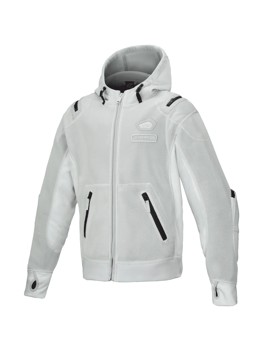 Alpinestars Moflow Air Tech Hoodie, Gray Men's Urban Motorcycle Jacket, breathable mesh and Tech-Air Ready design.