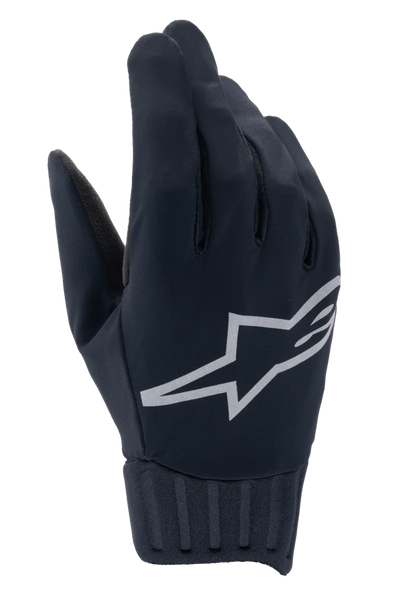Alpinestars Stella A-Dura Rain Gloves, Women's Waterproof MTB Gloves, Black with Silver Reflective Logo, Ribbed Neoprene Cuff, Wind-Blocking Fabric, Performance Cycling Gear