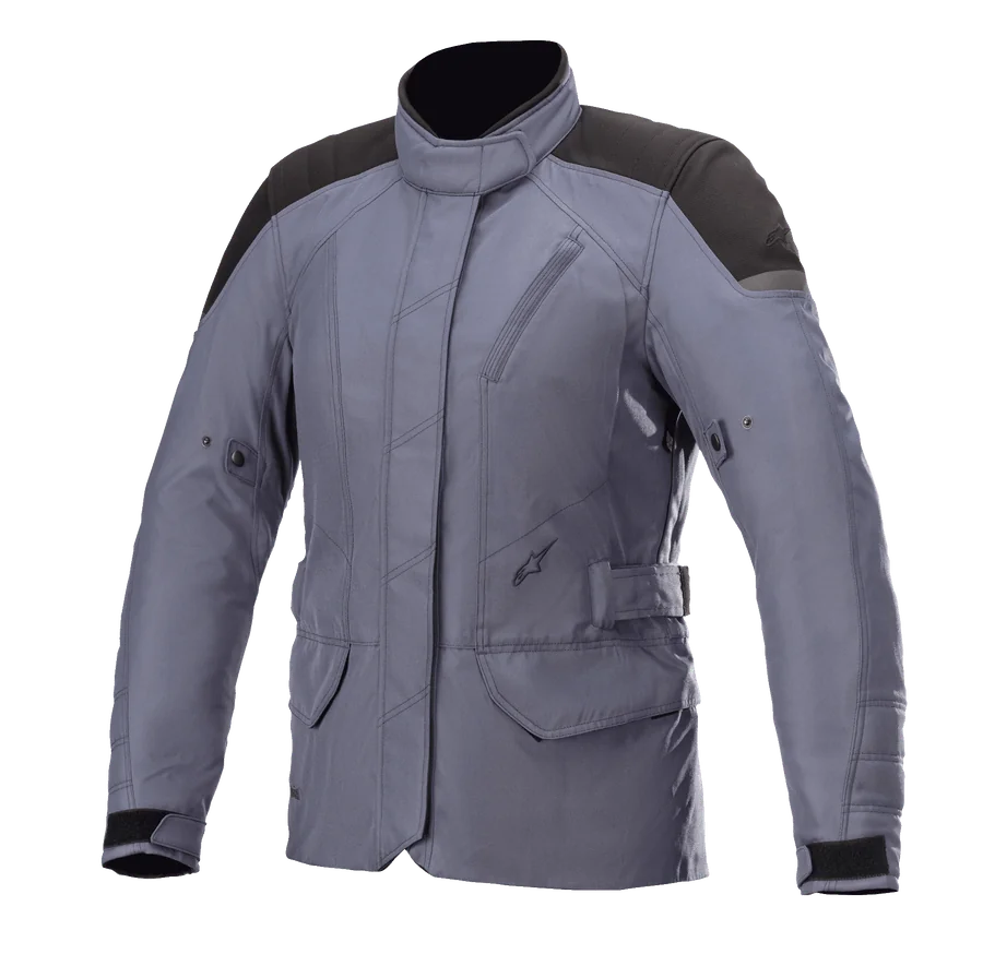 Alpinestars Women Stella Gravity Drystar® Jacket, waterproof adventure touring jacket in slate blue and black textile.
