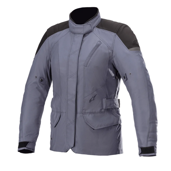Alpinestars Women Stella Gravity Drystar® Jacket, waterproof adventure touring jacket in slate blue and black textile.