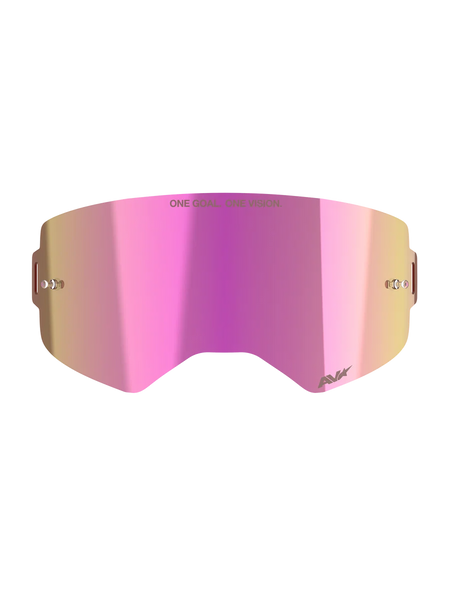 Alpinestars Supertech Mirror Pink Lens, Motocross Goggle Accessory, Mirror Pink with tear-off posts and anti-fog coating.
