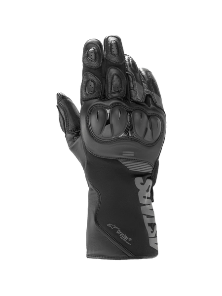 Alpinestars SP-365 Drystar® Gloves, waterproof motorcycle racing gloves in Gray and Black with SP knuckle protection.
