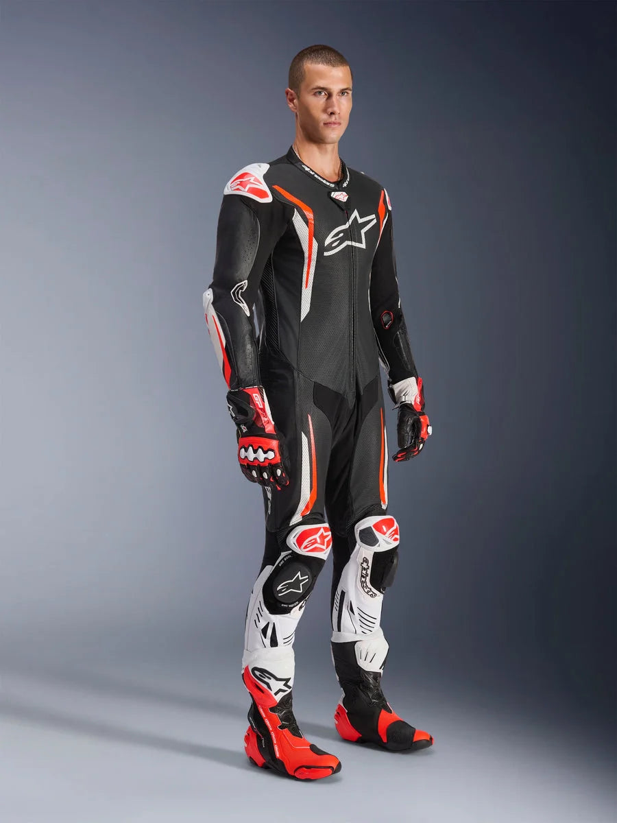 Alpinestars GP Tech V5 Leather Suit - 1Piece 56 / Black/White/Red Fluo
