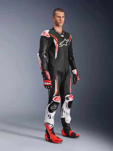 Alpinestars GP Tech V5 Leather Suit - 1Piece 56 / Black/White/Red Fluo