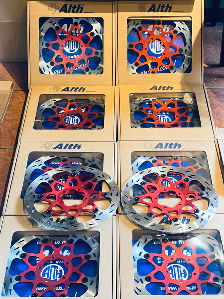 ALTH Street front brake rotor pairs with red carriers