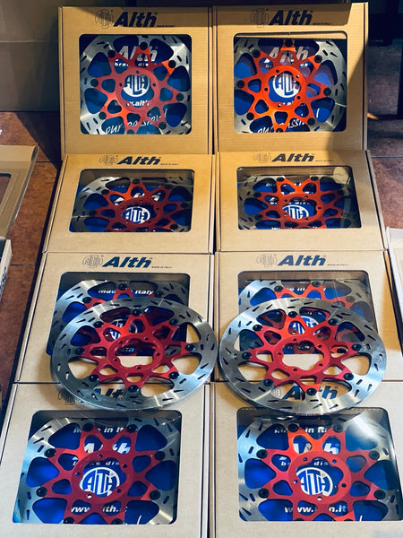 ALTH Street front rotor pair inventory, red carriers