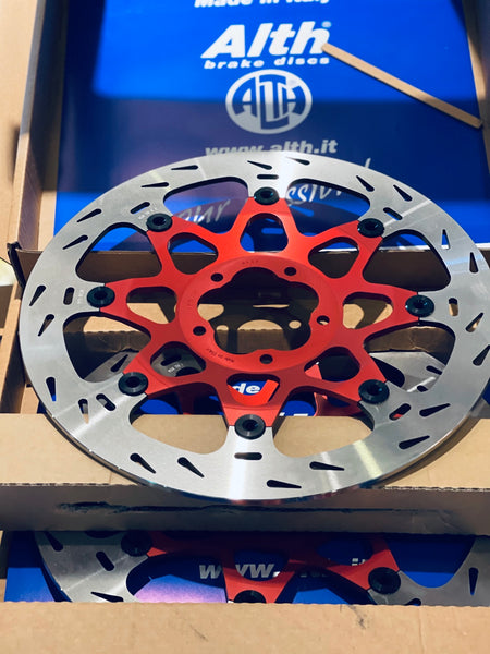ALTH Street front brake rotor with red carrier, round profile