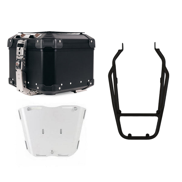 Unit Garage DPS-UGSET-5095 Atlas Aluminium Top Case 44L universal + Black rear luggage rack with passenger grip Triumph Scrambler 1200 X & XE