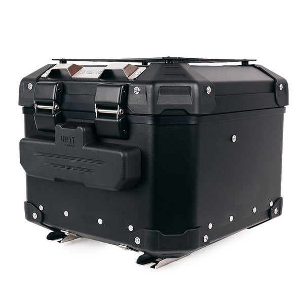 Unit Garage DPS-UGSET-4634 Atlas Aluminium Top Case 44L universal + Silver Rear luggage rack with passenger grip Ducati Desert X