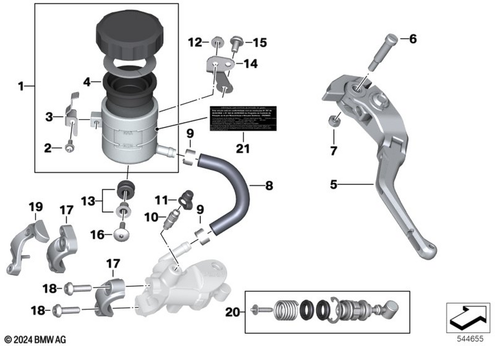 BMW OEM diagram — 32725B526B9, reference 5 only; other illustrated parts sold separately