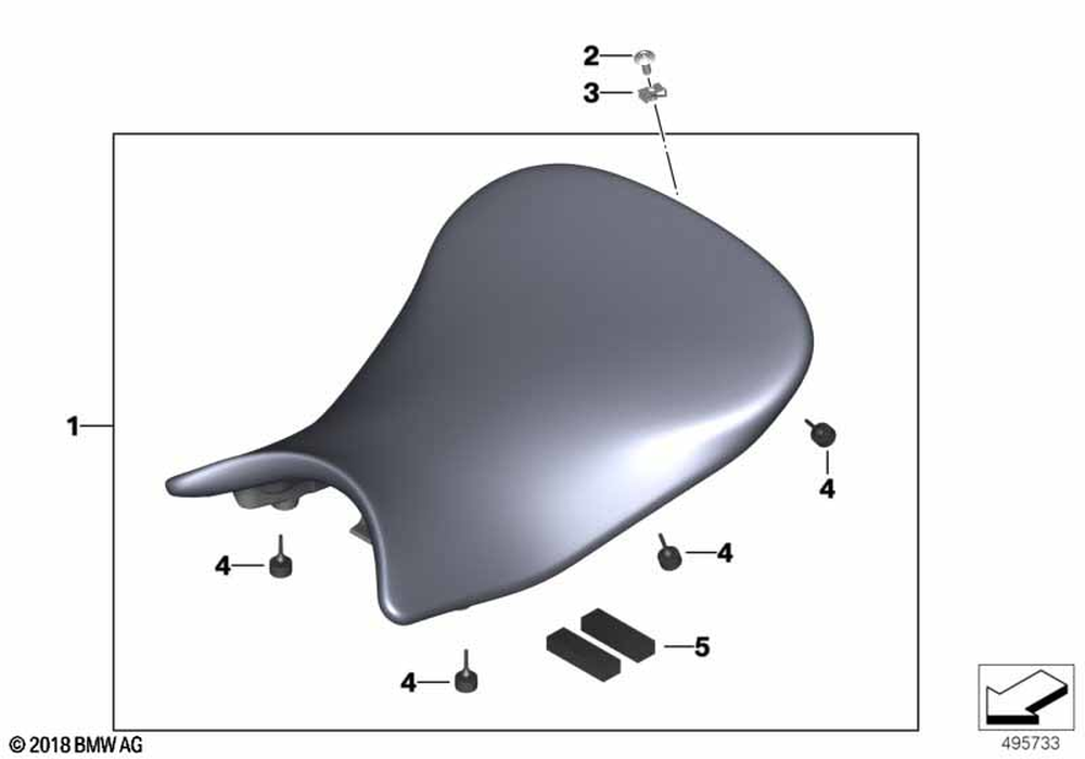 BMW OEM diagram — 52535B3E9C0, reference 1 only; other illustrated parts sold separately
