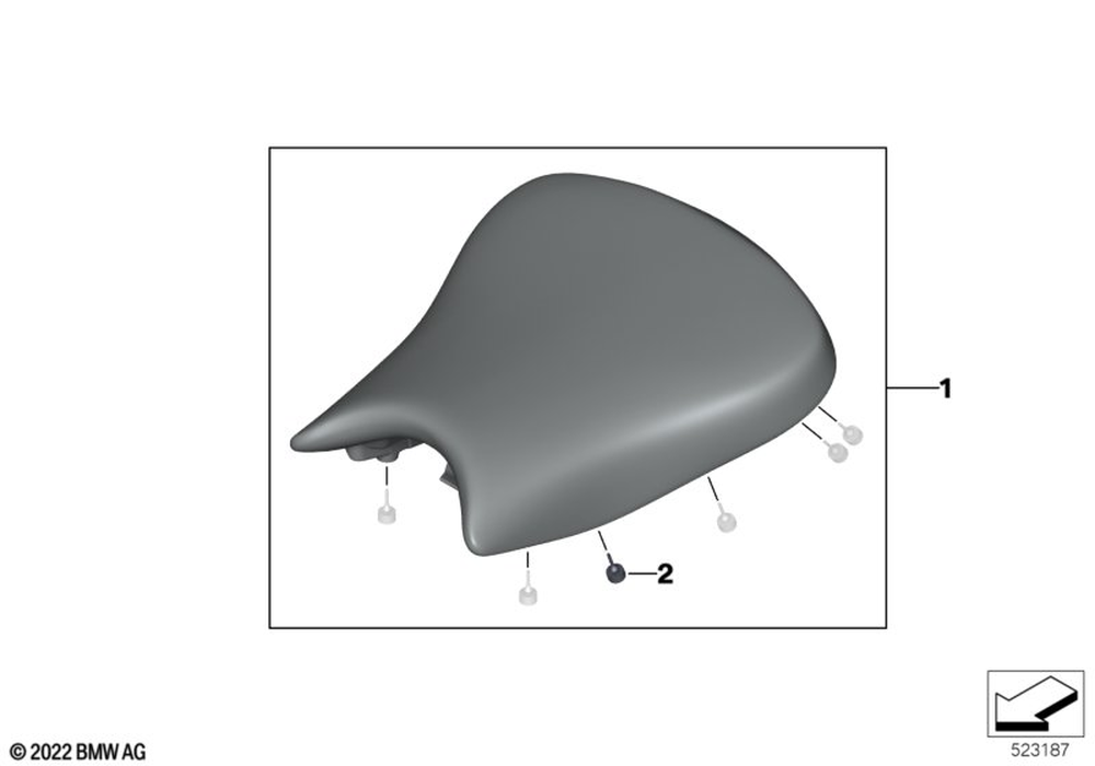 BMW OEM diagram — 52535B6F1D1, reference 1 only; other illustrated parts sold separately