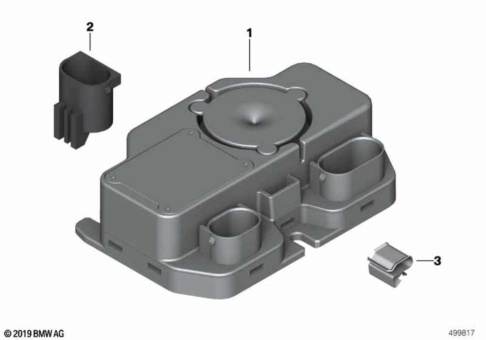 BMW OEM diagram — 65755A958C2, reference 1 only; other illustrated parts sold separately