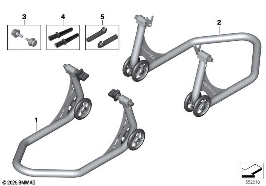 BMW OEM diagram — 77025A0A461, reference 4 only; other illustrated parts sold separately