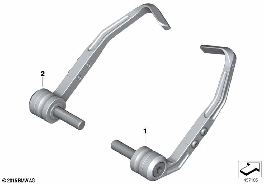 BMW Motorrad Handbrake Lever Protector - M 77231539588 OEM exploded diagram, reference 1