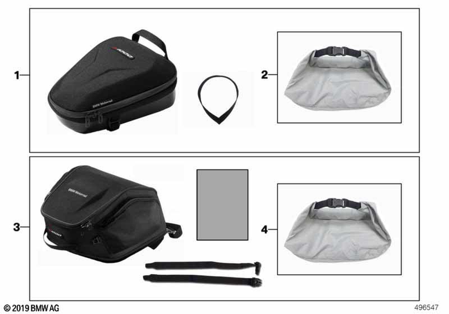 BMW OEM diagram — 77452463724, reference 1 only; other illustrated parts sold separately