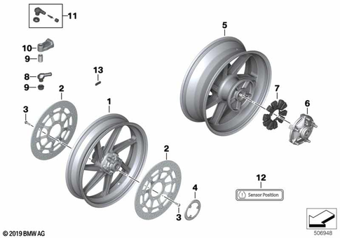 BMW S1000RR OEM diagram; part 36315B645A9