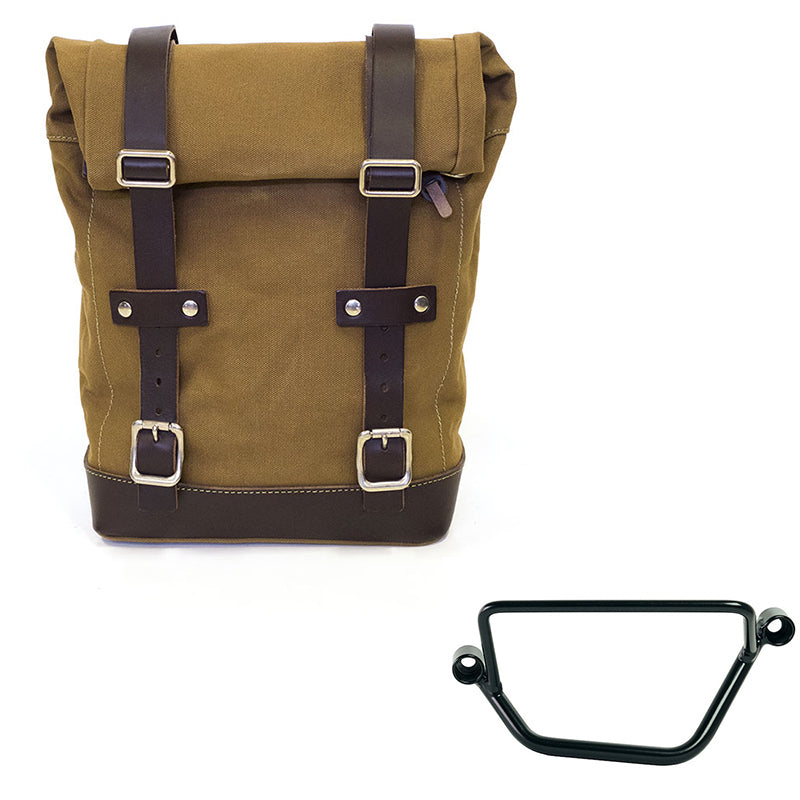 Unit Garage U001+4161SX Canvas side pannier 10L-14L + Left Frame Honda GB350S