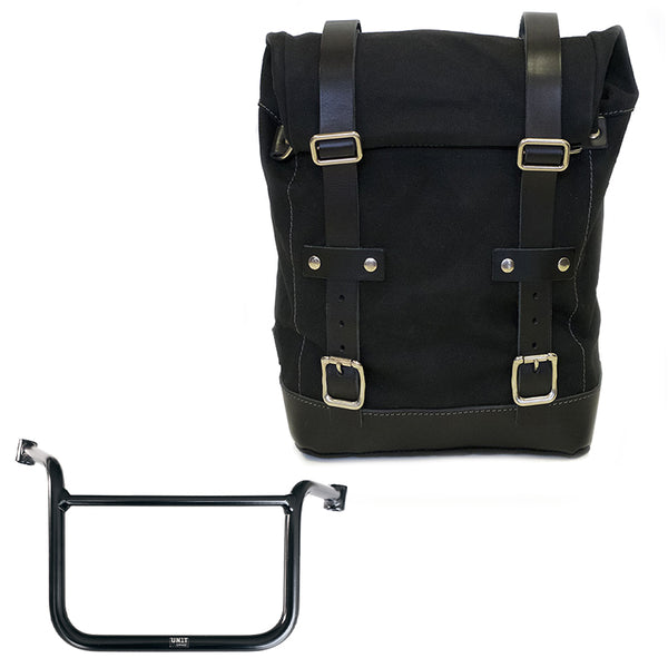 Unit Garage U001+2280DX Canvas side pannier 10L-14L + Right subrame Moto Guzzi V85TT (2024 until now)