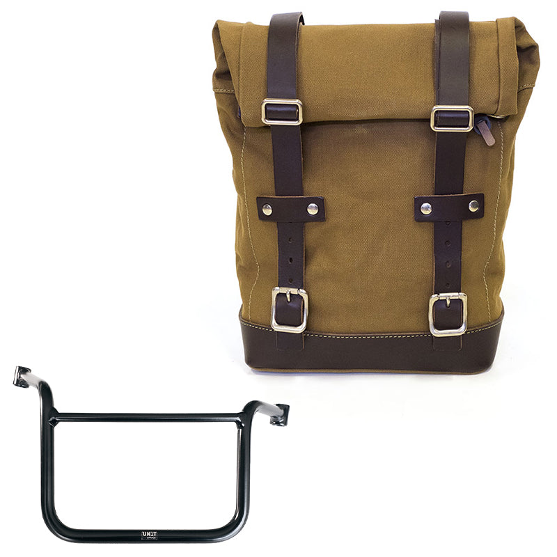 Unit Garage U001+2280DX Canvas side pannier 10L-14L + Right subrame Moto Guzzi V85TT (2024 until now)